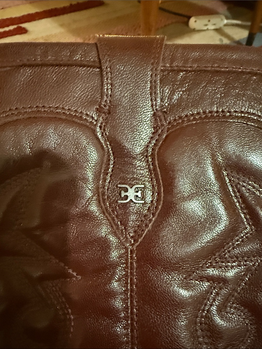 Sam Edelman Burgundy Leather Western Heeled Boots - wide calf - Picture 8 of 8